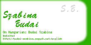 szabina budai business card